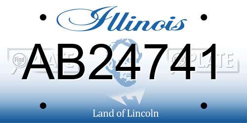 AB24741 Illinois License Plate