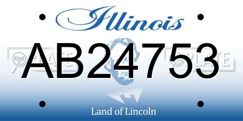 AB24753 Illinois License Plate