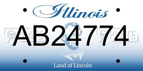 AB24774 Illinois License Plate