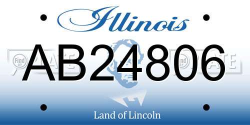 AB24806 Illinois License Plate