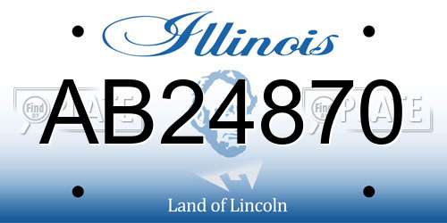 AB24870 Illinois License Plate