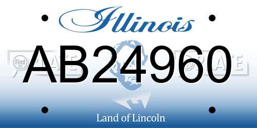 AB24960 Illinois License Plate