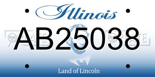 AB25038 Illinois License Plate