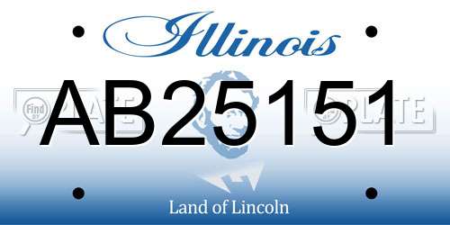 AB25151 Illinois License Plate