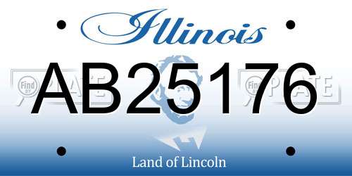 AB25176 Illinois License Plate