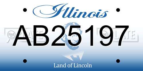 AB25197 Illinois License Plate