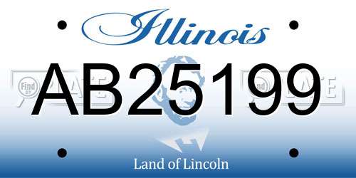 AB25199 Illinois License Plate