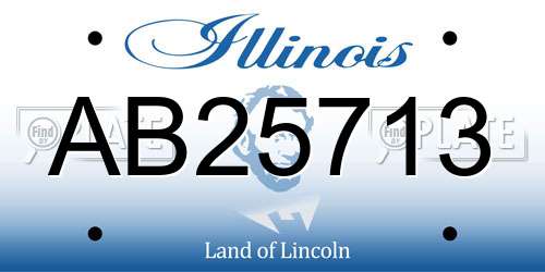 AB25713 Illinois License Plate