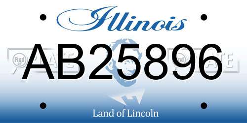 AB25896 Illinois License Plate
