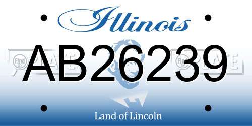 AB26239 Illinois License Plate