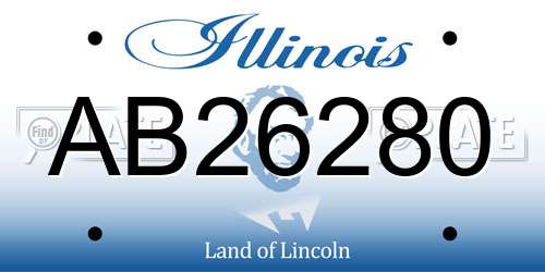 AB26280 Illinois License Plate
