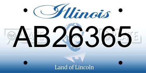 AB26365 Illinois License Plate