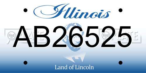 AB26525 Illinois License Plate