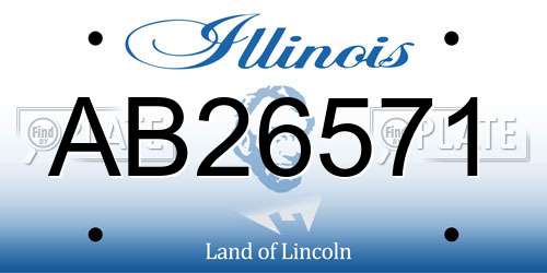 AB26571 Illinois License Plate