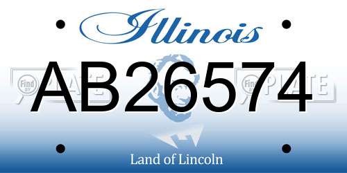 AB26574 Illinois License Plate