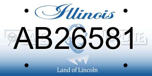 AB26581 Illinois License Plate
