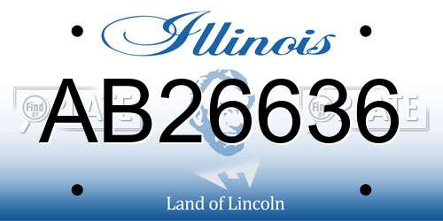 AB26636 Illinois License Plate