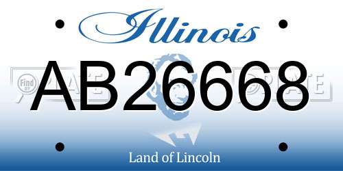 AB26668 Illinois License Plate