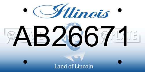 AB26671 Illinois License Plate