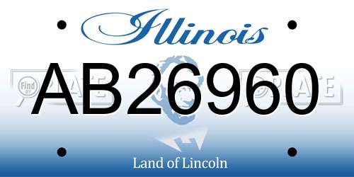AB26960 Illinois License Plate