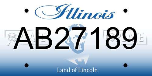 AB27189 Illinois License Plate