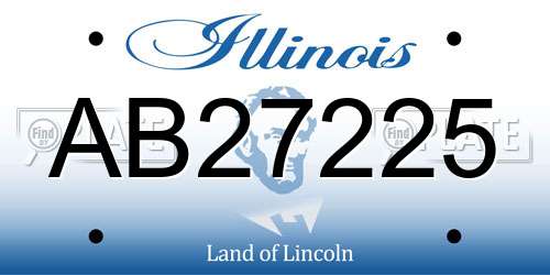 AB27225 Illinois License Plate