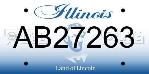 AB27263 Illinois License Plate