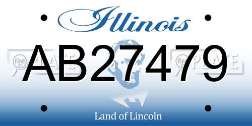 AB27479 Illinois License Plate