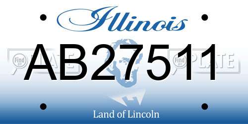 AB27511 Illinois License Plate
