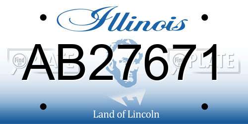 AB27671 Illinois License Plate
