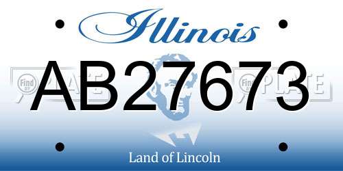 AB27673 Illinois License Plate