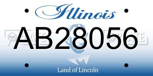 AB28056 Illinois License Plate