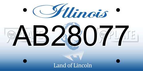 AB28077 Illinois License Plate