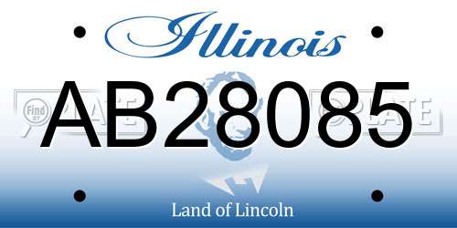 AB28085 Illinois License Plate