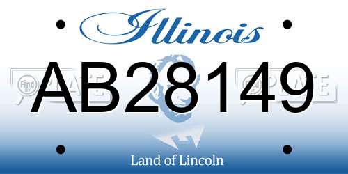 AB28149 Illinois License Plate