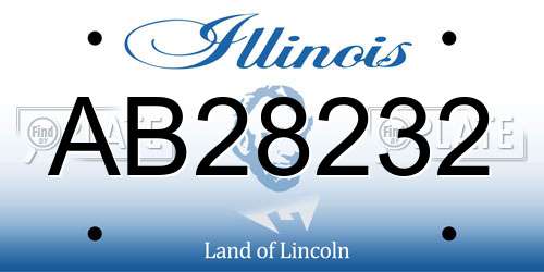AB28232 Illinois License Plate