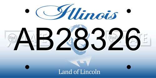 AB28326 Illinois License Plate