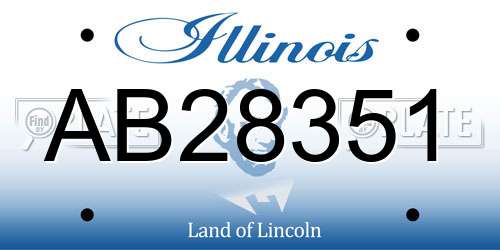 AB28351 Illinois License Plate