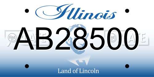 AB28500 Illinois License Plate