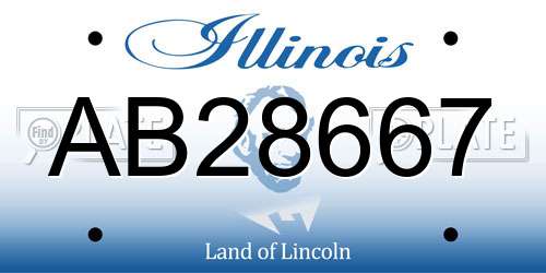 AB28667 Illinois License Plate