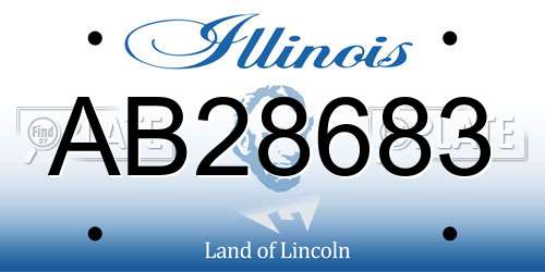 AB28683 Illinois License Plate