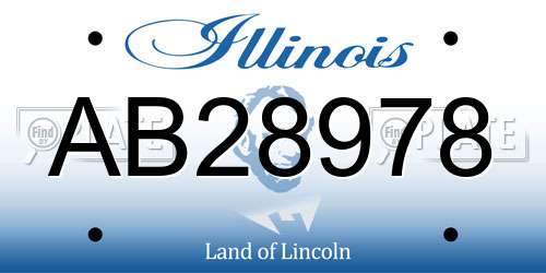 AB28978 Illinois License Plate