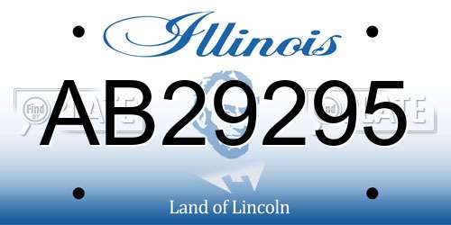 AB29295 Illinois License Plate
