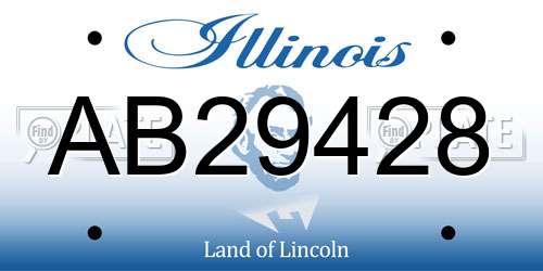 AB29428 Illinois License Plate