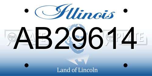 AB29614 Illinois License Plate