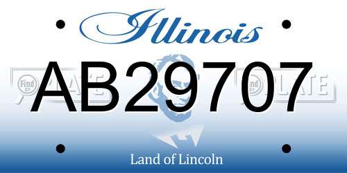 AB29707 Illinois License Plate
