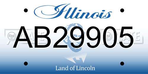 AB29905 Illinois License Plate