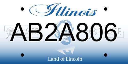 AB2A806 Illinois License Plate