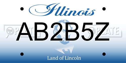 AB2B5Z Illinois License Plate