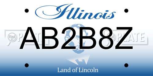 AB2B8Z Illinois License Plate